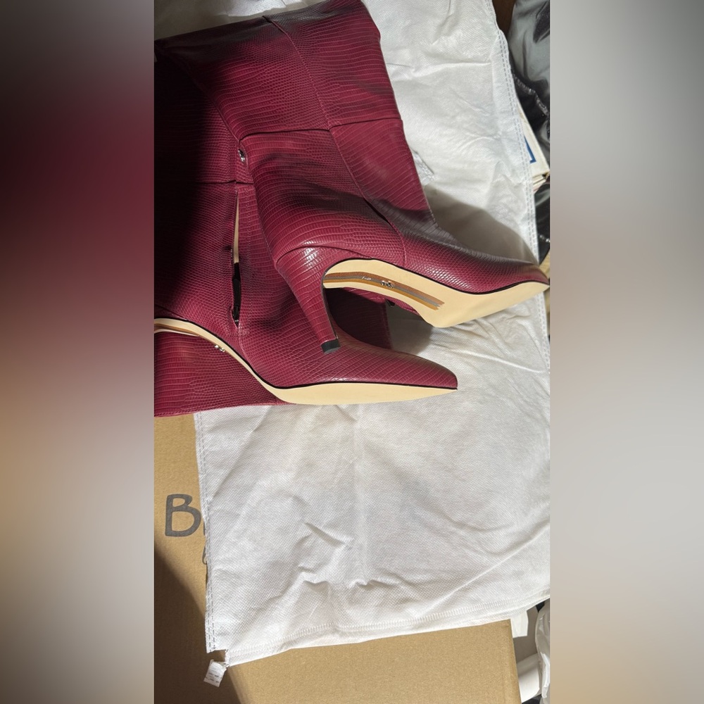 🔥Sam Eldeman Elegant Red Over-the-Knee Boots #NWOT - Picture 6 of 8